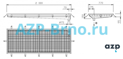 Нержавеющий дезинфицирующий брод BDZ 01 AZP Brno Чехия (фото, схема) Нержавеющий дезинфицирующий брод BDZ 01 AZP Brno Чехия (фото, схема)